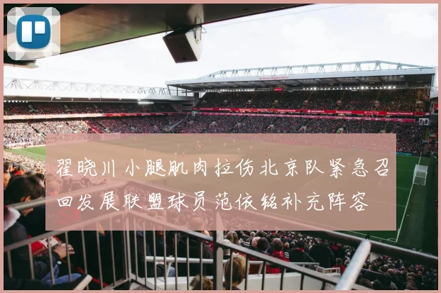 翟晓川小腿肌肉拉伤北京队紧急召回发展联盟球员范依铭补充阵容